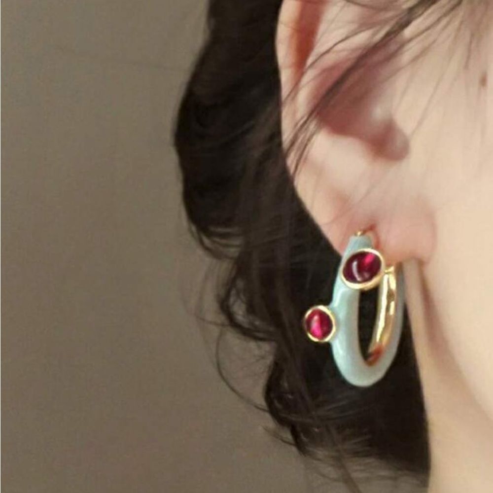 Colorful hoop earrings A842